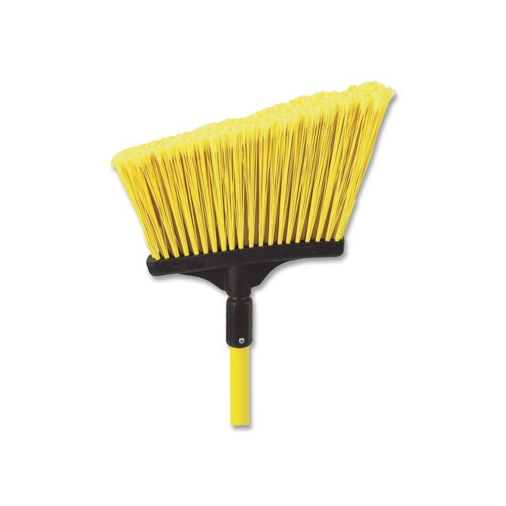 MaxiSweep Angle Broom With Fiberglass Handle, 57" Length, Yellow/Black. Picture 2