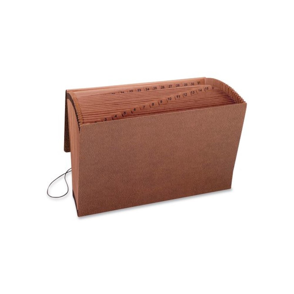 Kraft Indexed Expanding File, 31 Sections, Elastic Cord Closure, 1/15-Cut Tabs, Legal Size, Brown. Picture 2
