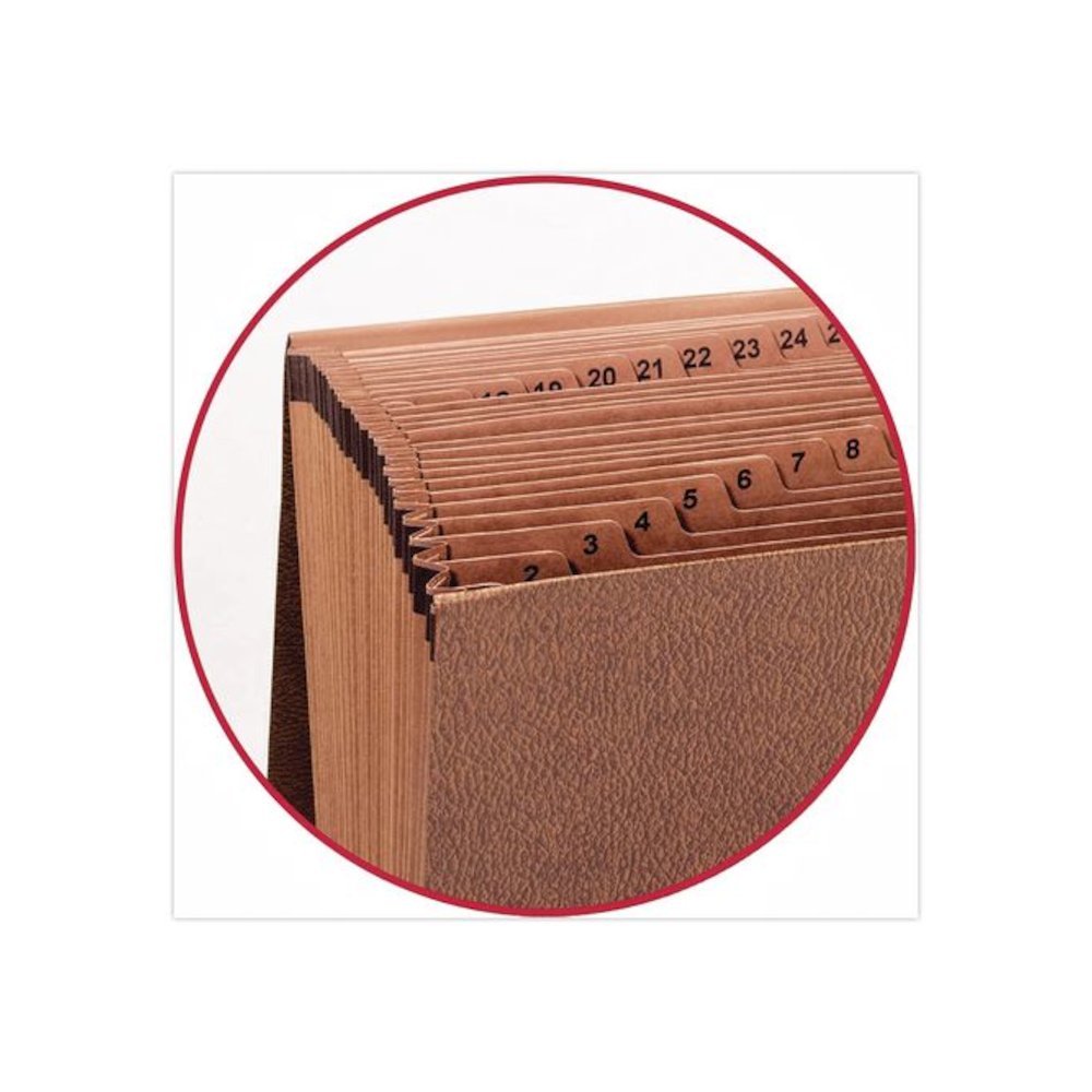 Kraft Indexed Expanding File, 31 Sections, Elastic Cord Closure, 1/15-Cut Tabs, Legal Size, Brown. Picture 4
