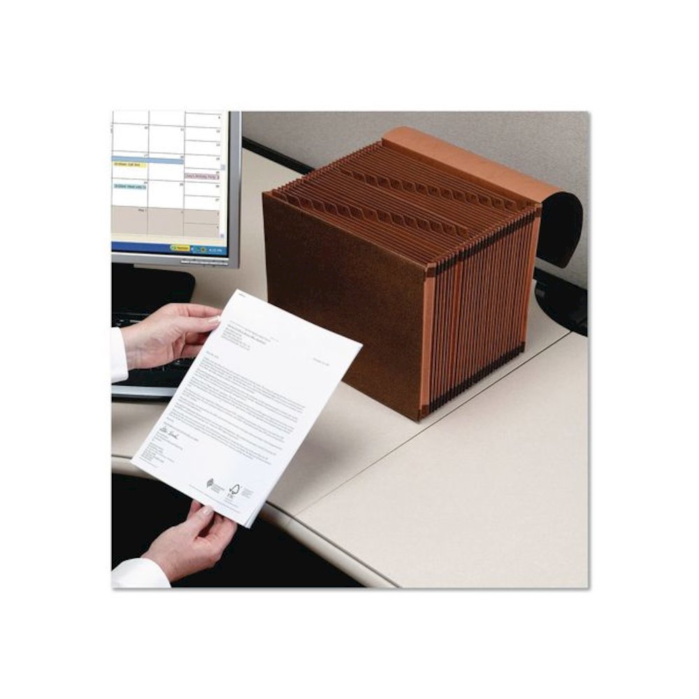 Kraft Indexed Expanding File, 31 Sections, Elastic Cord Closure, 1/15-Cut Tabs, Legal Size, Brown. Picture 6