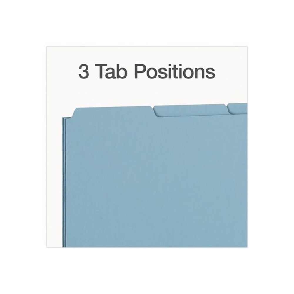 Blank Top Tab File Guides, 1/3-Cut Top Tab, Blank, 8.5 x 11, Blue, 100/Box. Picture 3