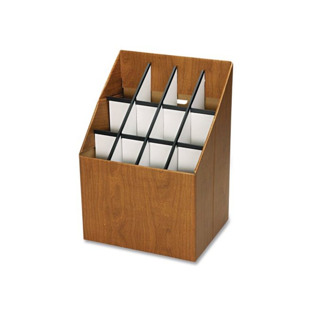 Corrugated Roll Files, 12 Compartments, 15w x 12d x 22h, Woodgrain. Picture 3