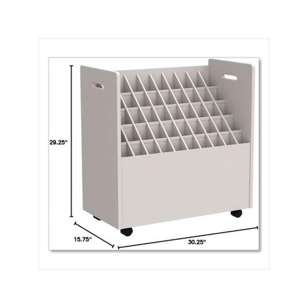 Laminate Mobile Roll Files, 50 Compartments, 30.25w x 15.75d x 29.25h, Putty. Picture 2