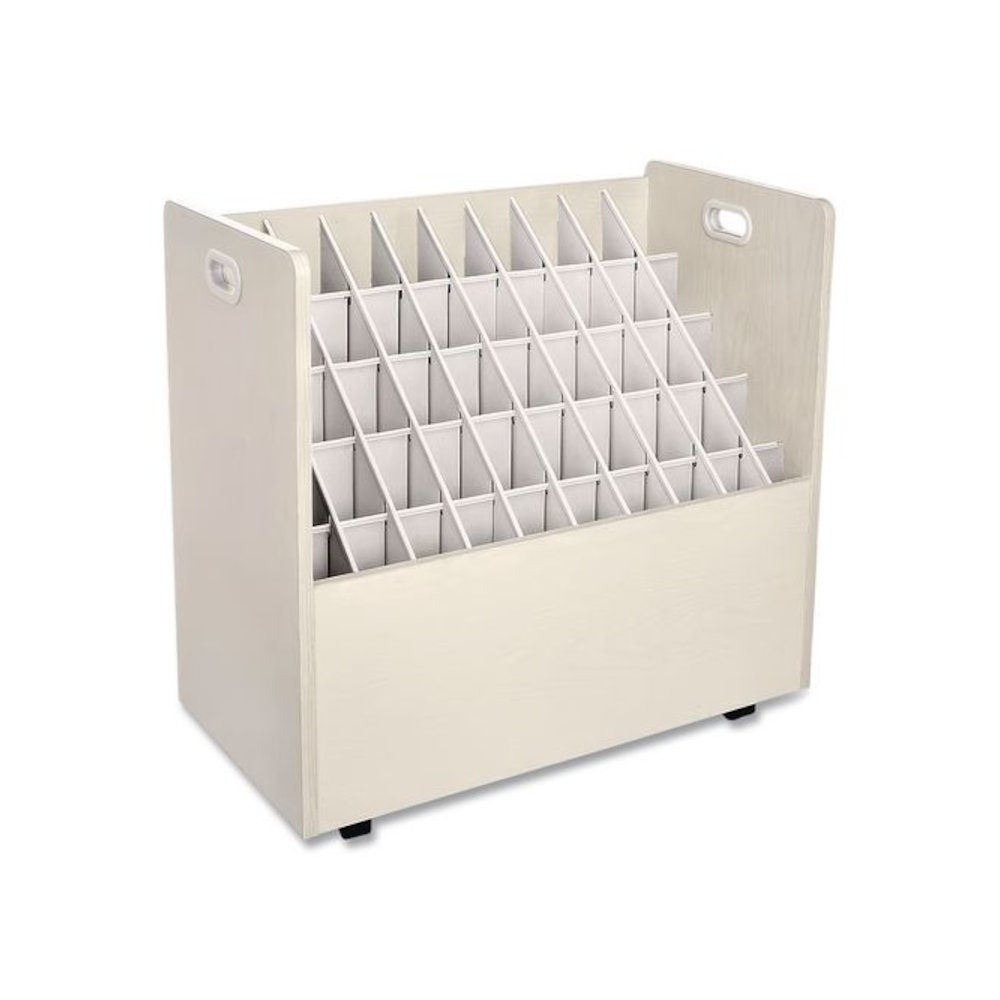 Laminate Mobile Roll Files, 50 Compartments, 30.25w x 15.75d x 29.25h, Putty. Picture 3