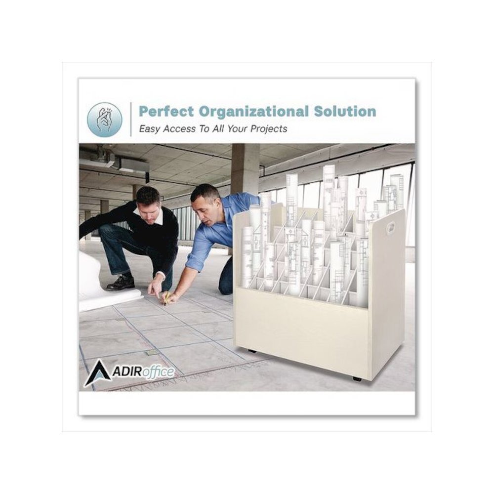 Laminate Mobile Roll Files, 50 Compartments, 30.25w x 15.75d x 29.25h, Putty. Picture 8