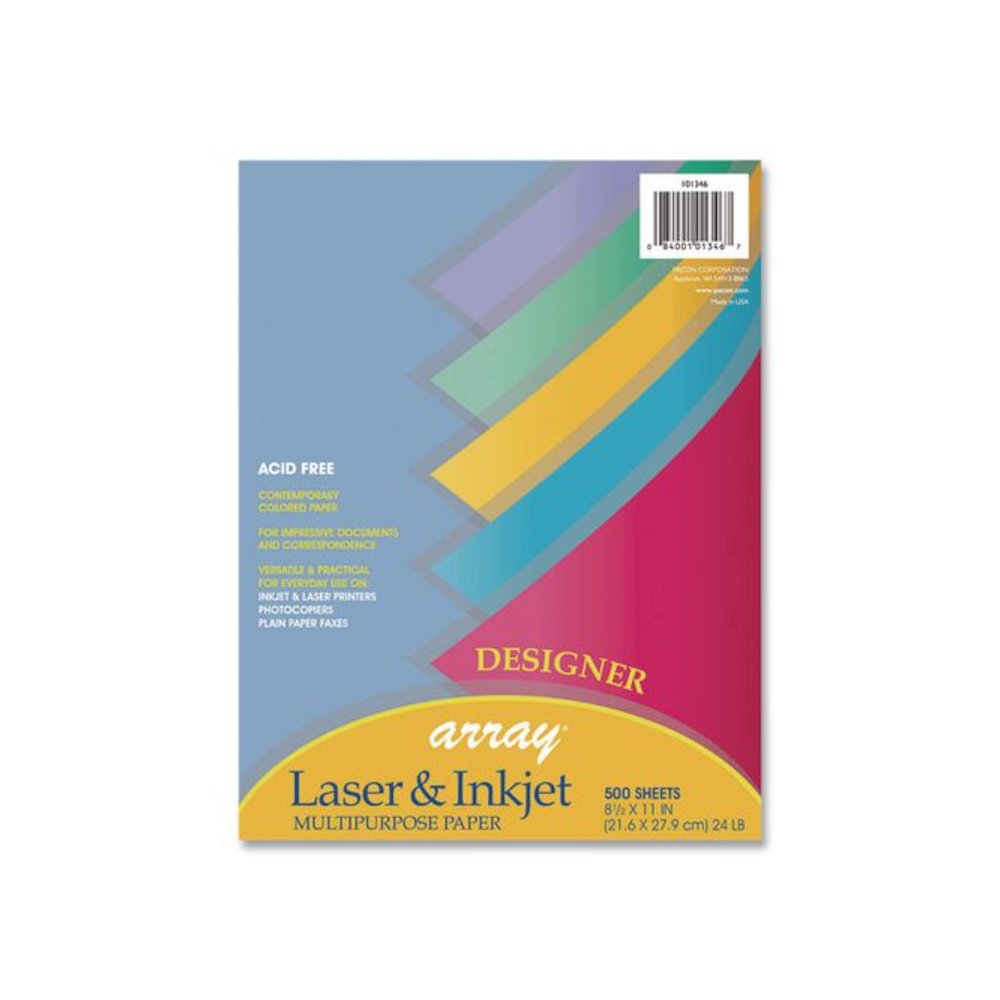 Array Colored Bond Paper, 24 lb Bond Weight, 8.5 x 11, Assorted Designer Colors, 500/Ream. Picture 1