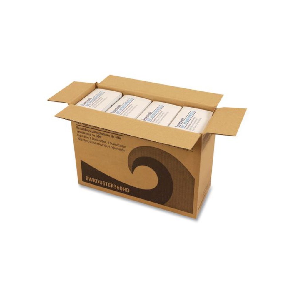 360 HD Duster Refills, Soft Fluffy Fibers, Light Blue, 6 Dusters/Box, 4 Boxes/Carton. Picture 4