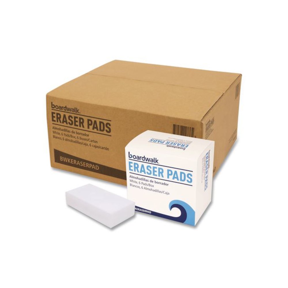 Eraser Pads, 2.5 x 4.5, 1" Thick, White, 6 Pads/Pack, 6 Packs/Carton. Picture 1