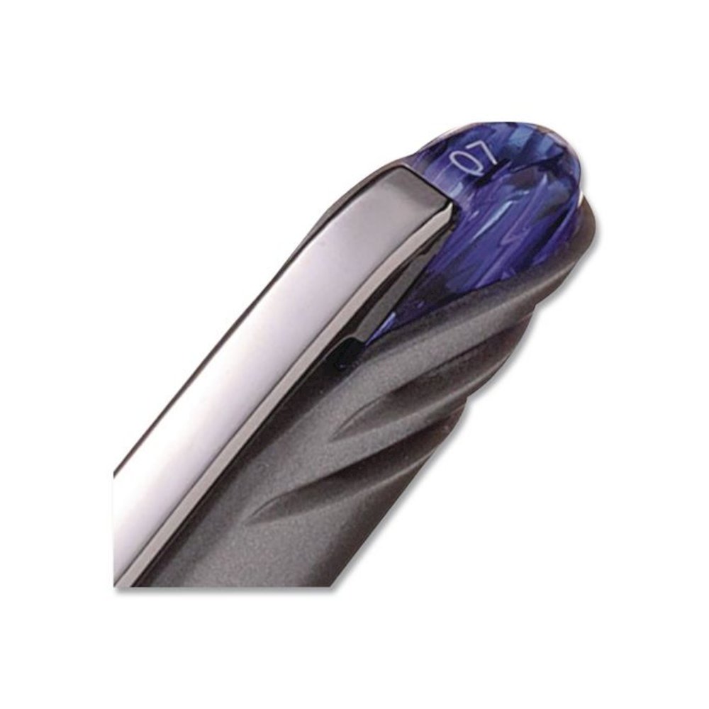 EnerGel NV Gel Pen, Stick, Medium 0.7 mm, Blue Ink, Gray/Black/Blue Barrel, Dozen. Picture 5