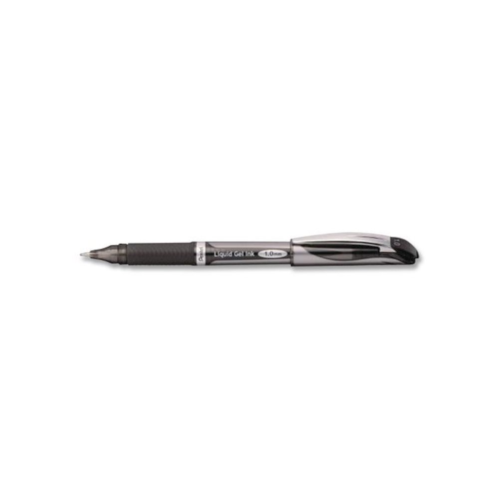 EnerGel NV Gel Pen, Stick, Bold 1 mm, Black Ink, Gray/Black Barrel, Dozen. Picture 3