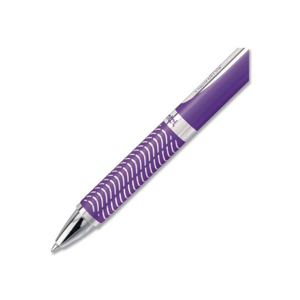 EnerGel Alloy RT Gel Pen, Retractable, Medium 0.7 mm, Violet Ink, Violet Barrel. Picture 4
