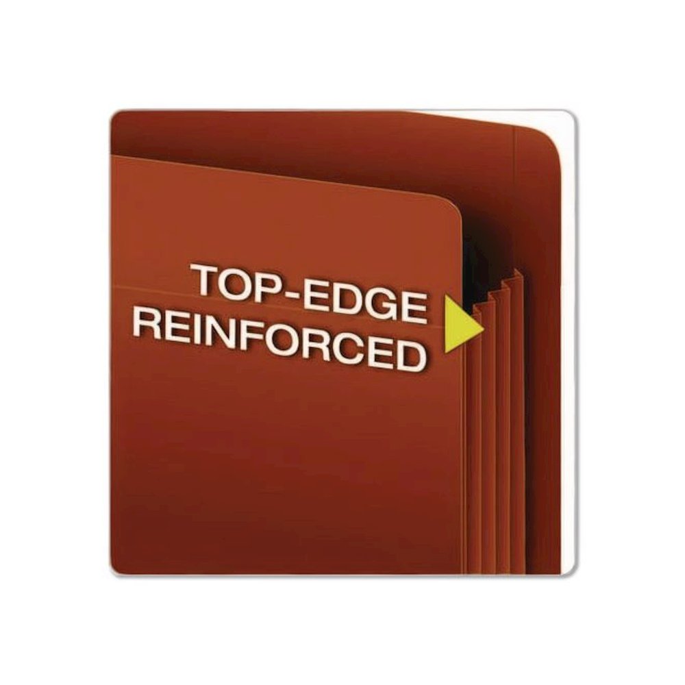 Heavy-Duty End Tab File Pockets, 5.25" Expansion, Legal Size, Red Fiber, 10/Box. Picture 5