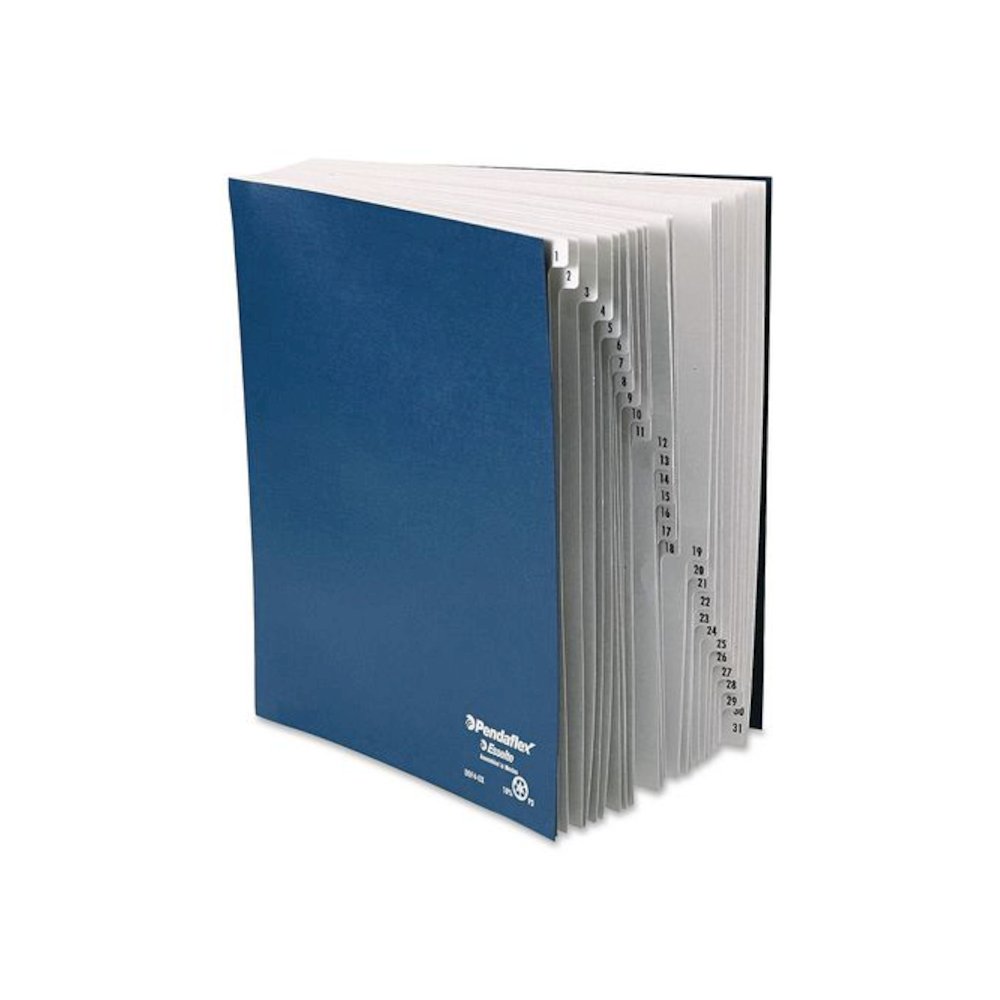 Expanding Desk File, 31 Dividers, Date Index, Letter Size, Dark Blue Cover. Picture 2