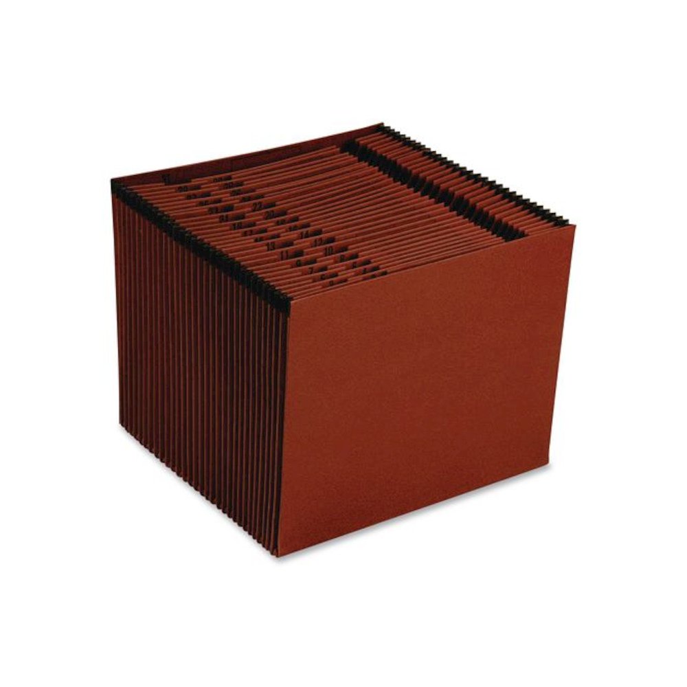 Earthwise by Pendaflex Recycled Indexed Expanding File, 31 Sections, 1/31-Cut Tabs, Letter Size, Red Fiber. Picture 2
