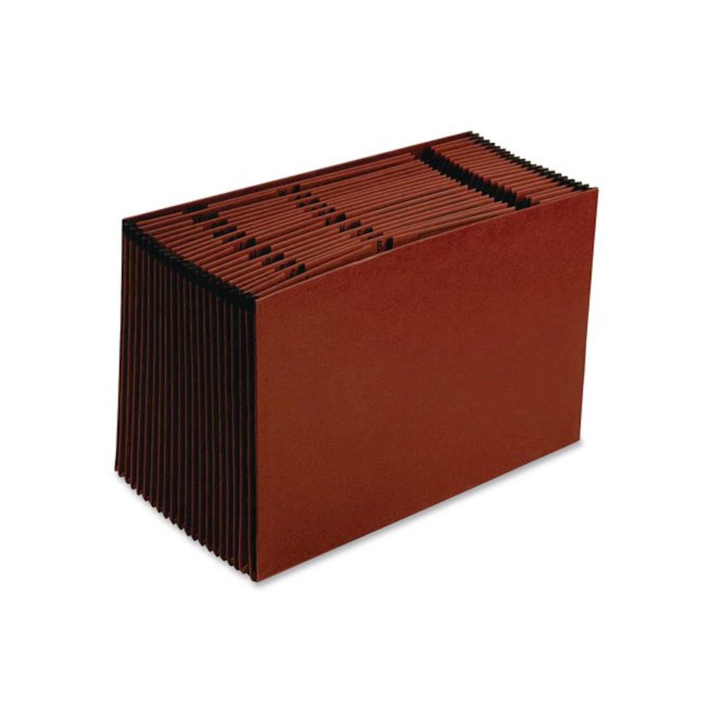 Earthwise by Pendaflex Recycled Indexed Expanding File, 21 Sections, 1/21-Cut Tabs, Legal Size, Red Fiber. Picture 2
