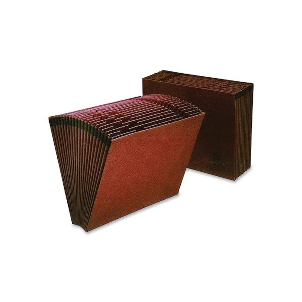 Earthwise by Pendaflex Recycled Indexed Expanding File, 21 Sections, 1/21-Cut Tabs, Legal Size, Red Fiber. Picture 3