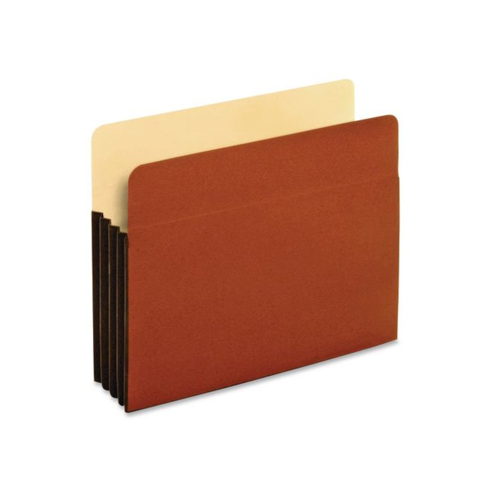 File Cabinet Pockets, 3.5" Expansion, Legal Size, Redrope, 10/Box. Picture 2