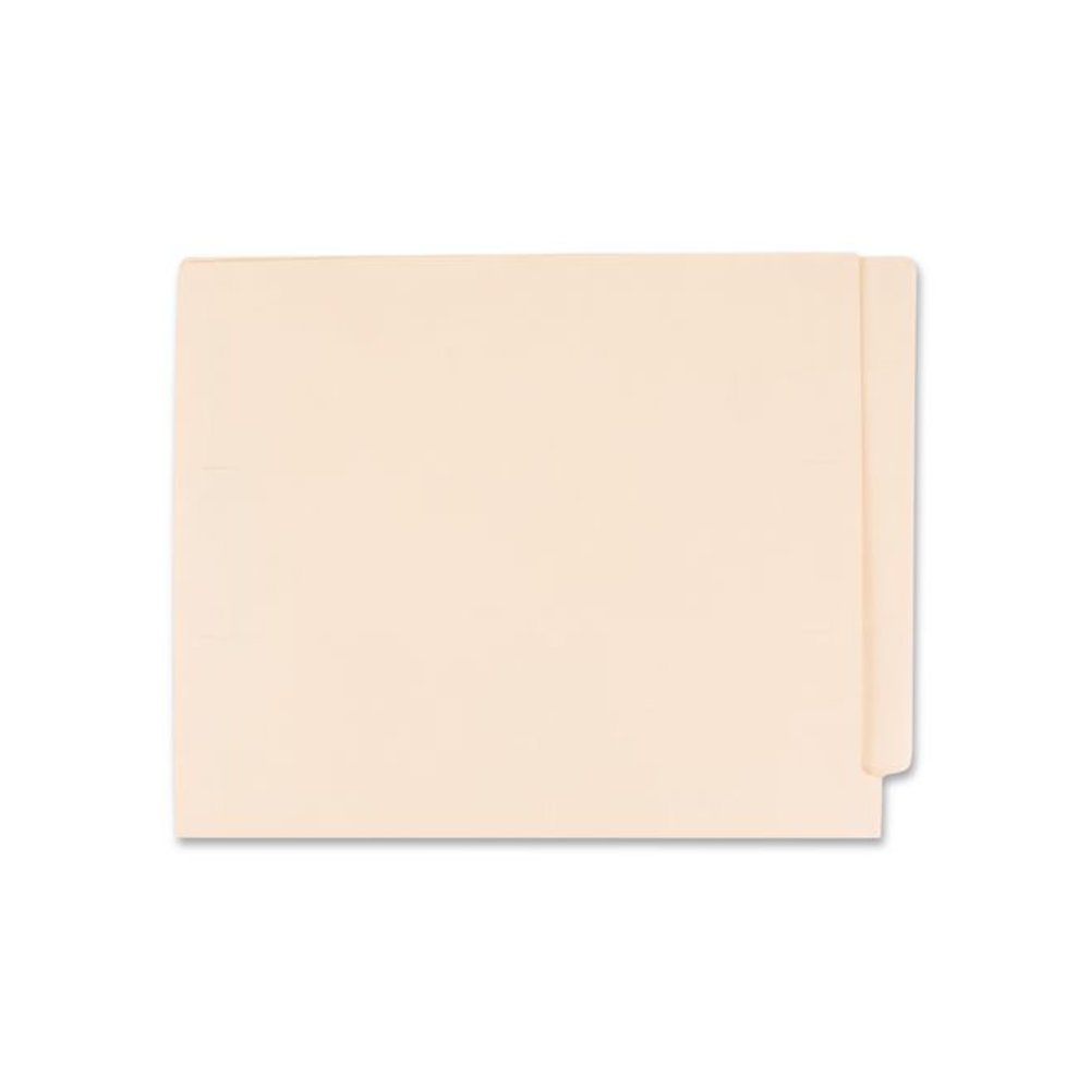 Manila End Tab Folders, 9.5" High Front, Straight 1-Ply Tabs, Letter Size, Manila, 100/Box. Picture 3