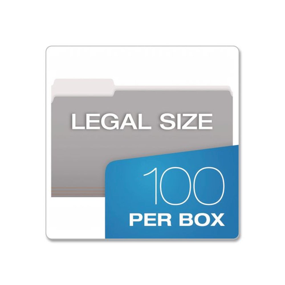 Interior File Folders, 1/3-Cut Tabs: Assorted, Legal Size, Gray, 100/Box. Picture 3