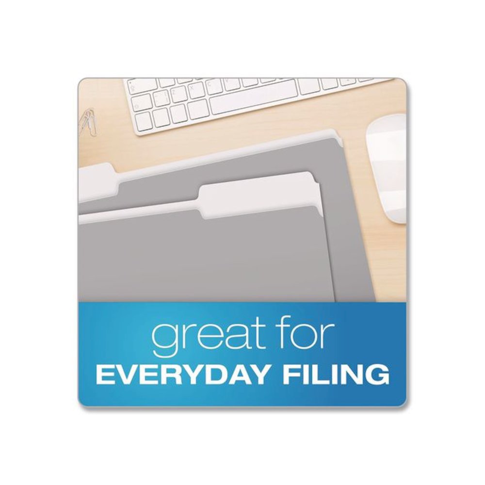 Interior File Folders, 1/3-Cut Tabs: Assorted, Legal Size, Gray, 100/Box. Picture 4