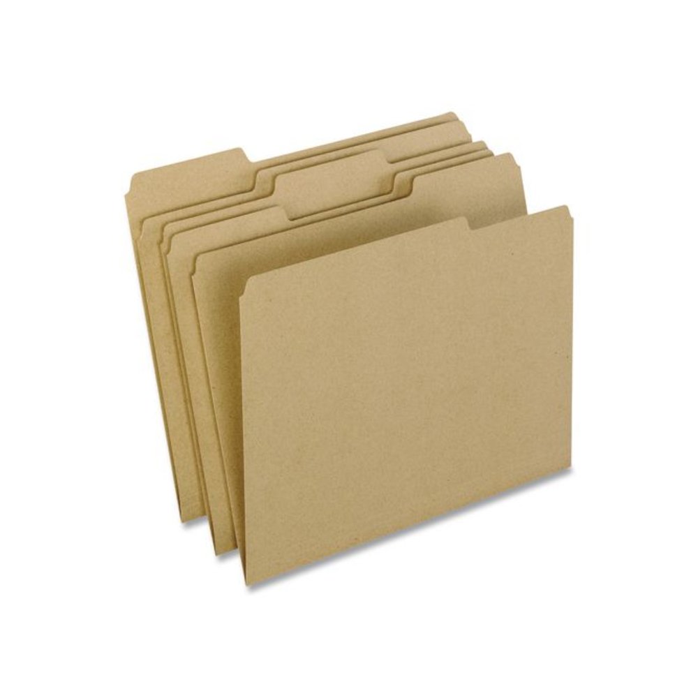 Earthwise by Pendaflex 100% Recycled Colored File Folders, 1/3-Cut Tabs: Assorted, Letter, 0.5" Expansion, Brown, 100/Box. Picture 3