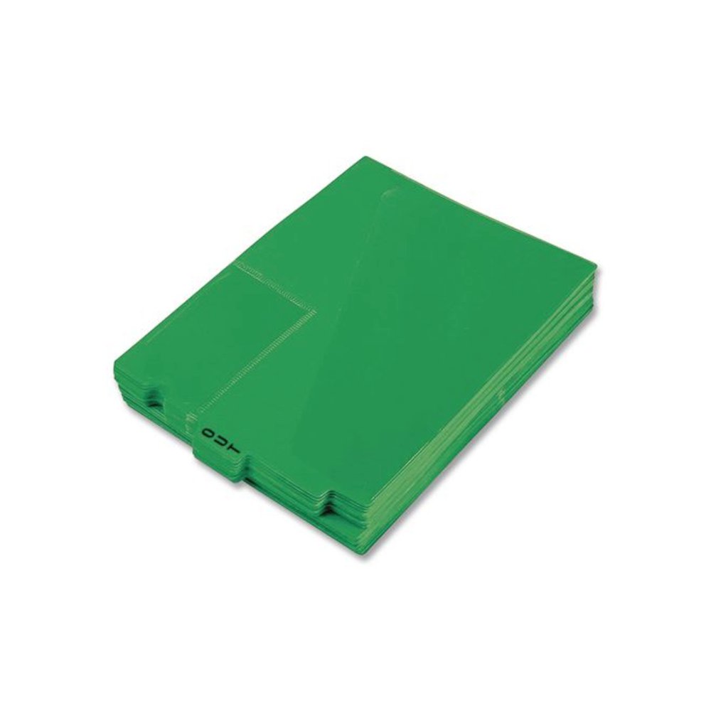 Colored Poly End Tab "Out" Guides, 1/3-Cut: Center Position, For Letter Size Files, Green, 50/Box. Picture 3