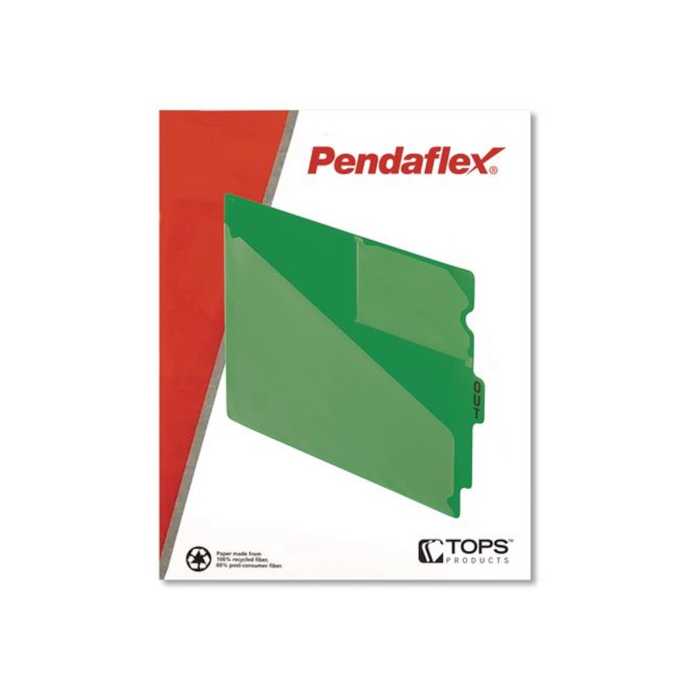 Colored Poly End Tab "Out" Guides, 1/3-Cut: Center Position, For Letter Size Files, Green, 50/Box. Picture 4