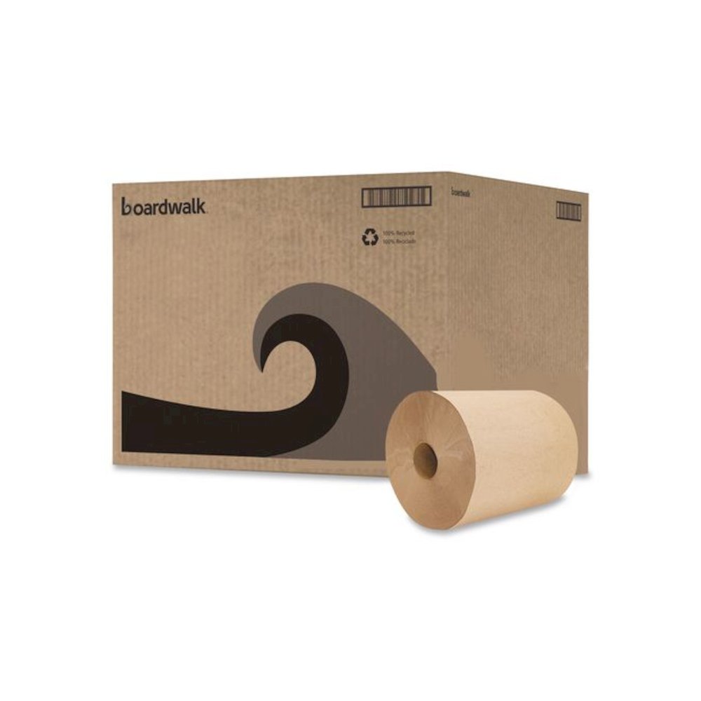Boardwalk Green Universal Roll Towels, 1-Ply, 8" x 800 ft, Natural, 6 Rolls/Carton. Picture 5