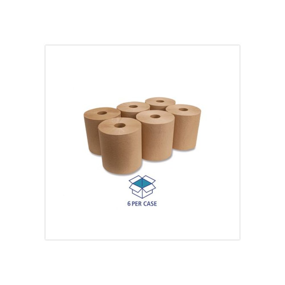 Boardwalk Green Universal Roll Towels, 1-Ply, 8" x 800 ft, Natural, 6 Rolls/Carton. Picture 7
