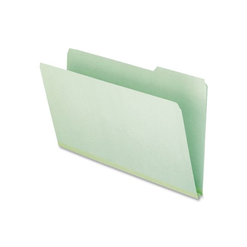 Pressboard Expanding File Folders, 1/3-Cut Tabs: Assorted, Legal Size, 1" Expansion, Green, 25/Box. Picture 4