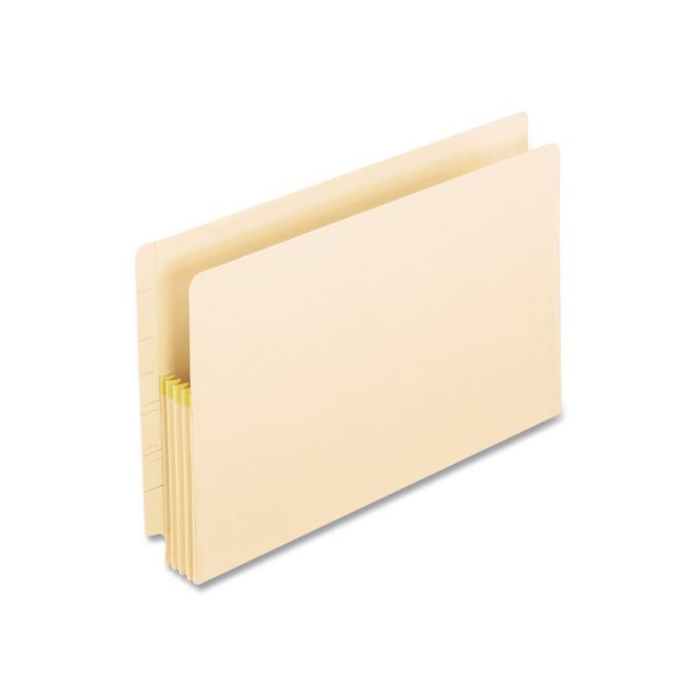 Manila Drop Front Shelf File Pockets with Rip-Proof-Tape Gusset Top, 3.5" Expansion, Legal Size, Manila, 25/Box. Picture 2
