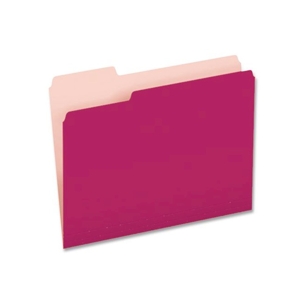 Interior File Folders, 1/3-Cut Tabs: Assorted, Letter Size, Pink, 100/Box. Picture 4