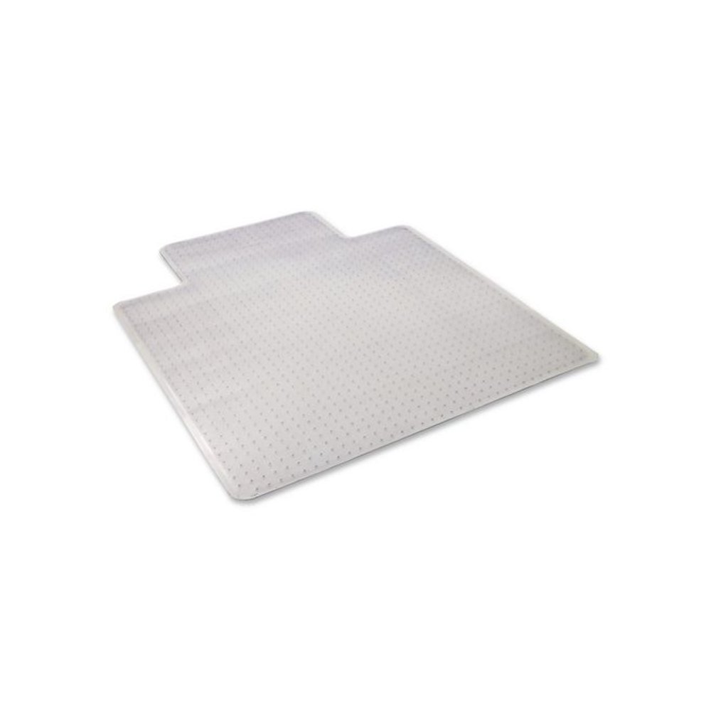Studded Chair Mat for Flat Pile Carpeted Floors, Rectangular with Wide Lip, Straight Edges, 45" x 53", Clear. Picture 2