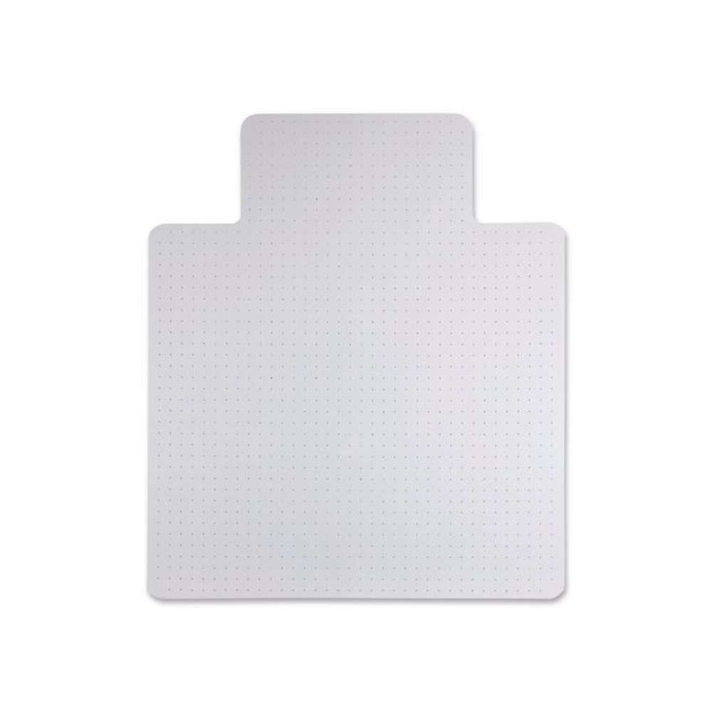 Studded Chair Mat for Flat Pile Carpeted Floors, Rectangular with Wide Lip, Straight Edges, 45" x 53", Clear. Picture 3