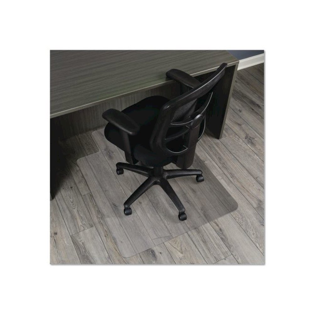 Non-Studded Chair Mat for Hard Floors, Rectangular with Lip, Straight Edges, 36" x 48", Clear. Picture 4