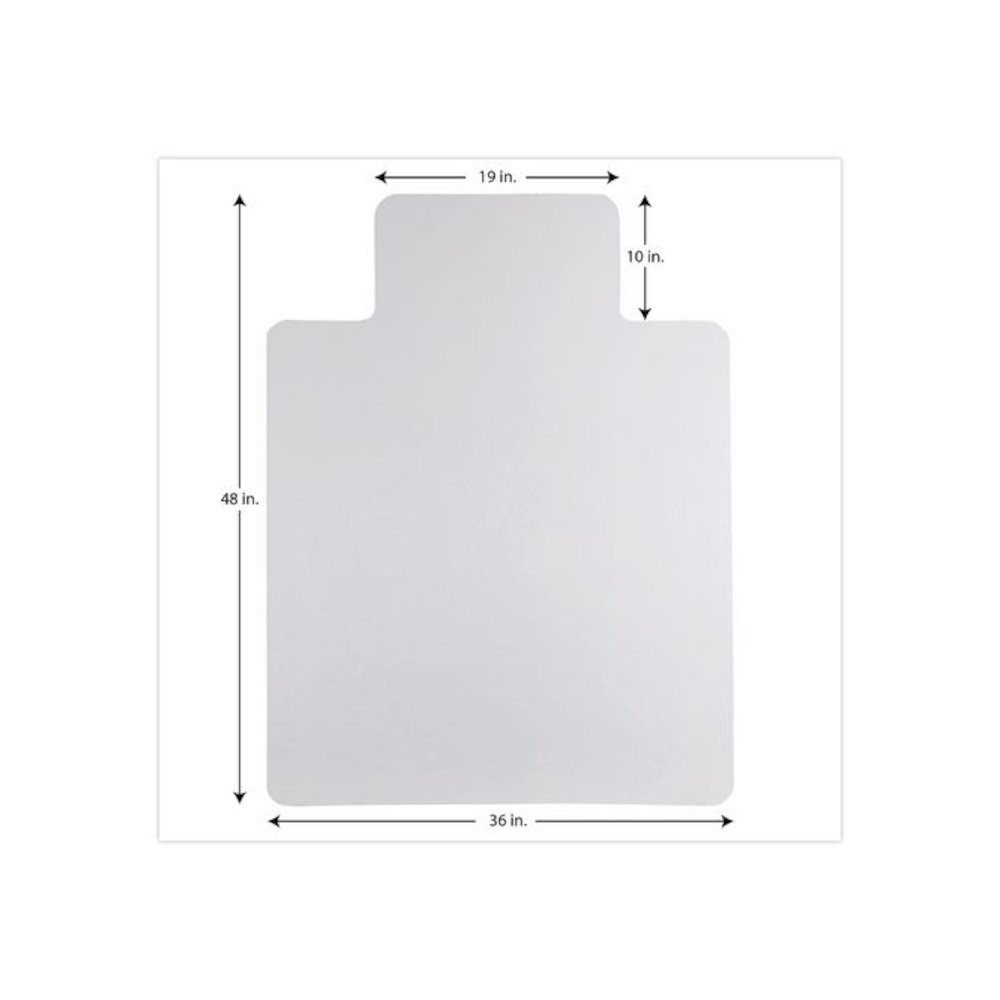 Non-Studded Chair Mat for Hard Floors, Rectangular with Lip, Straight Edges, 36" x 48", Clear. Picture 5