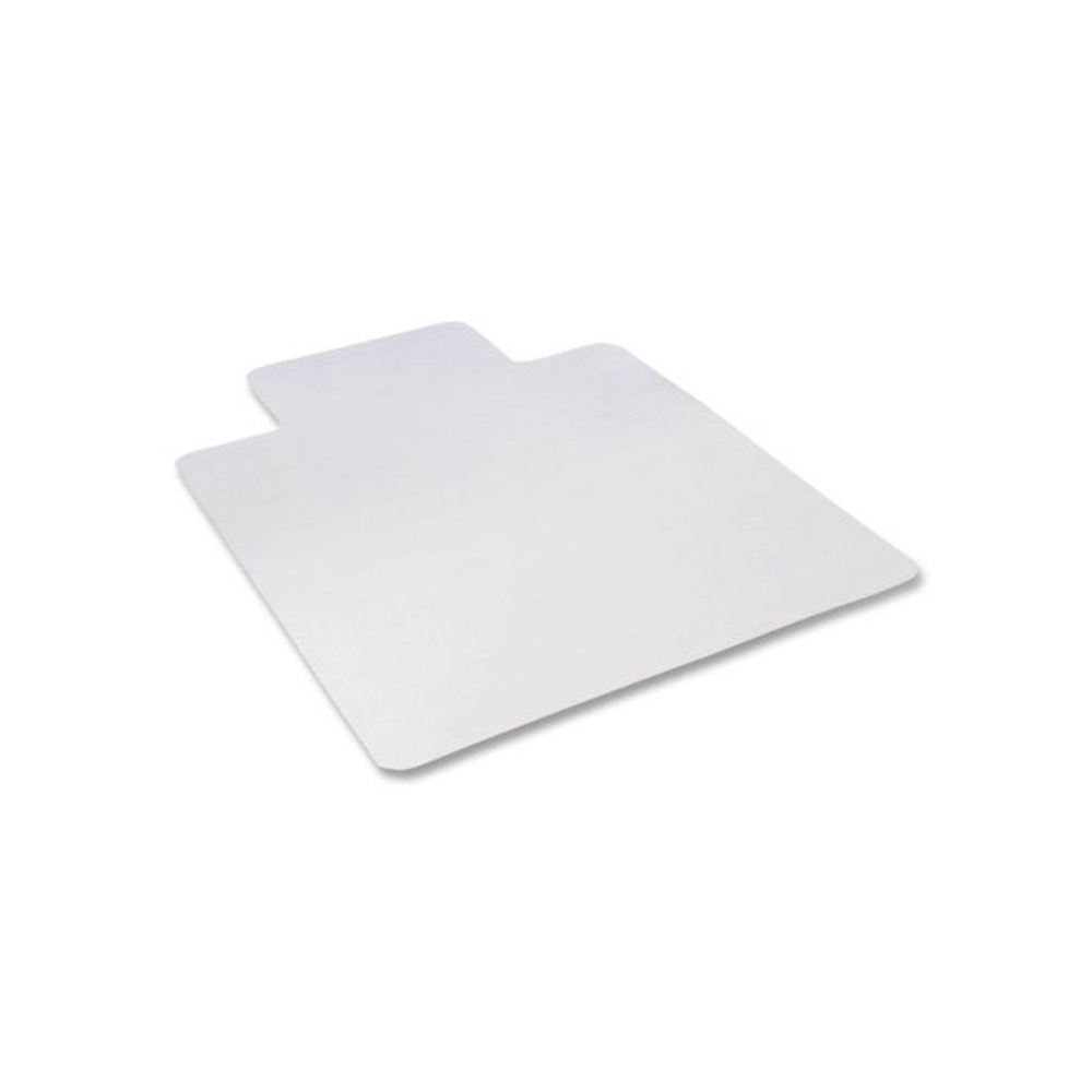 Non-Studded Chair Mat for Hard Floors, Rectangular with Wide Lip, Straight Edges, 45" x 53", Clear. Picture 2