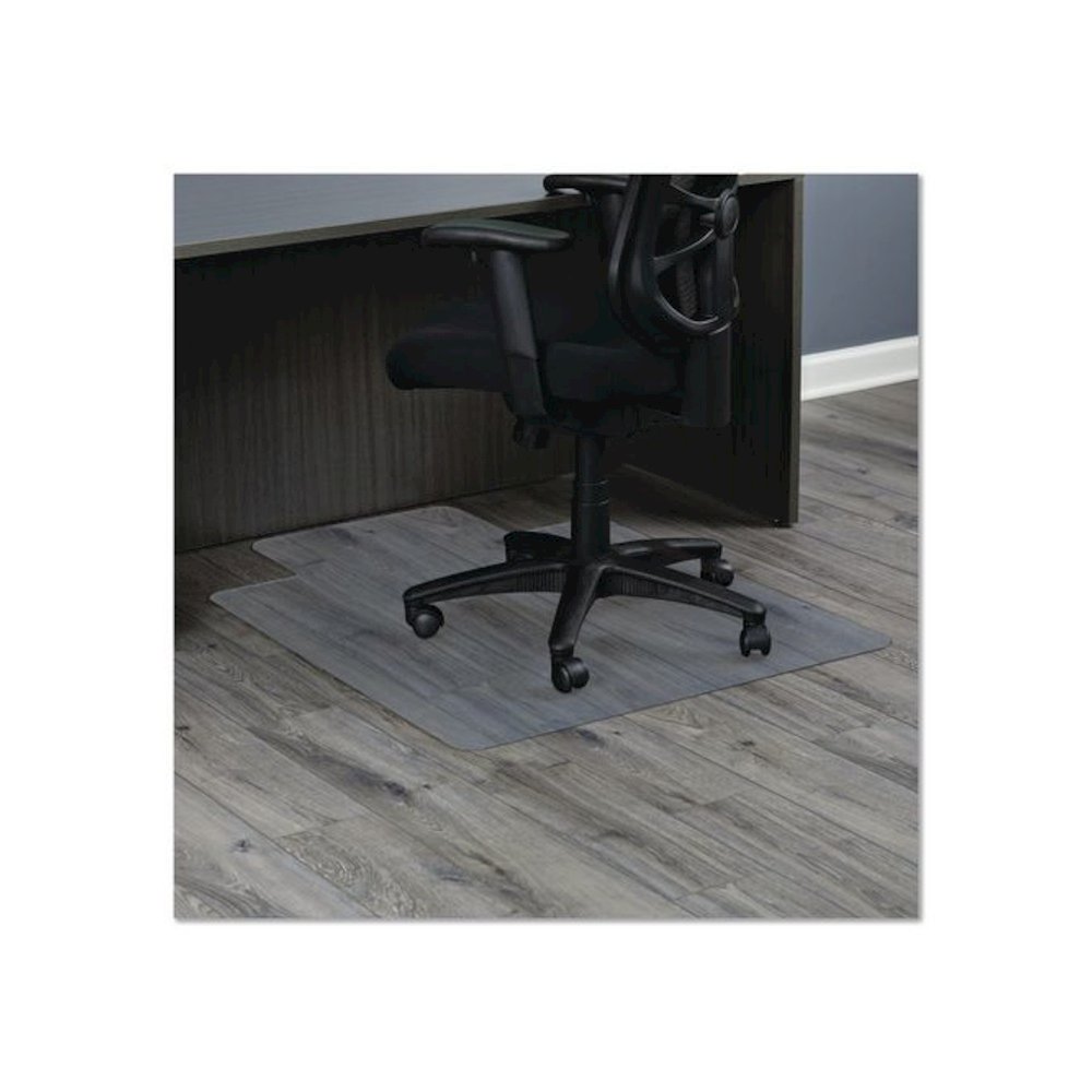 Non-Studded Chair Mat for Hard Floors, Rectangular with Lip, Straight Edges, 36" x 48", Clear. Picture 1
