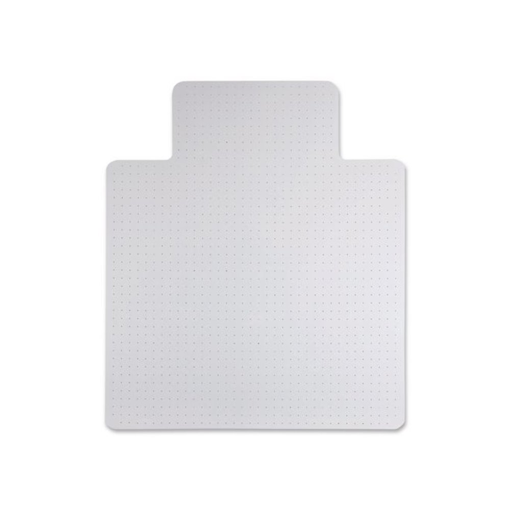 Studded Chair Mat for Flat to Low Pile Carpeted Floors, Rectangular with Wide Lip, Beveled Edges, 45" x 53", Clear. Picture 3