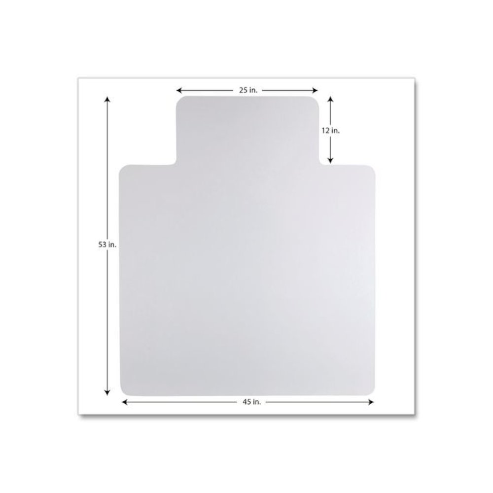 Non-Studded Chair Mat for Hard Floors, Rectangular with Wide Lip, Straight Edges, 45" x 53", Clear. Picture 5