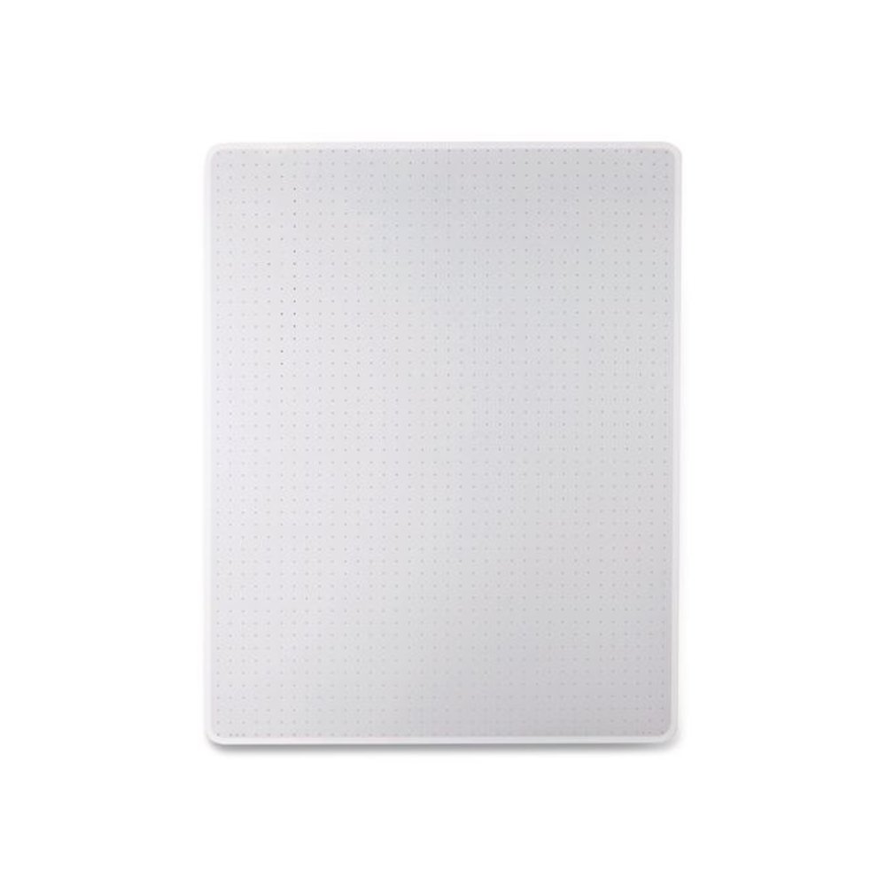 Studded Chair Mat for Flat Pile Carpeted Floors, Rectangular, Straight Edges, 46" x 60", Clear. Picture 3