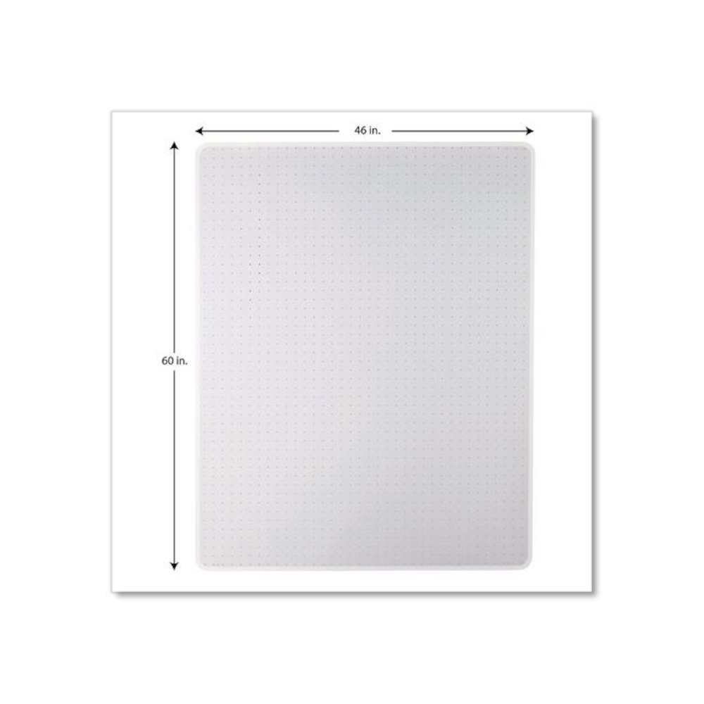 Studded Chair Mat for Flat Pile Carpeted Floors, Rectangular, Straight Edges, 46" x 60", Clear. Picture 5