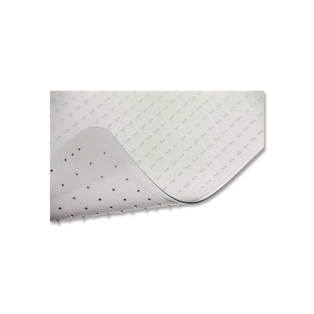 Studded Chair Mat for Flat Pile Carpeted Floors, Rectangular, Straight Edges, 46" x 60", Clear. Picture 6