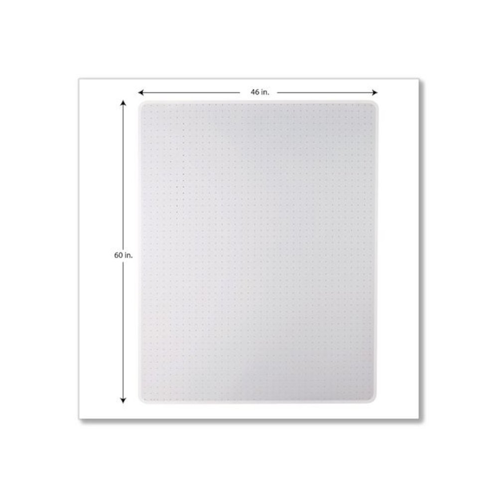 Studded Chair Mat for Flat to Low Pile Carpeted Floors, Rectangular, Beveled Edges, 46" x 60", Clear. Picture 5