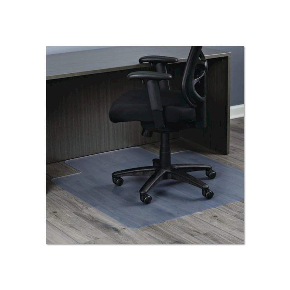 Non-Studded Chair Mat for Hard Floors, Rectangular with Wide Lip, Straight Edges, 45" x 53", Clear. Picture 1