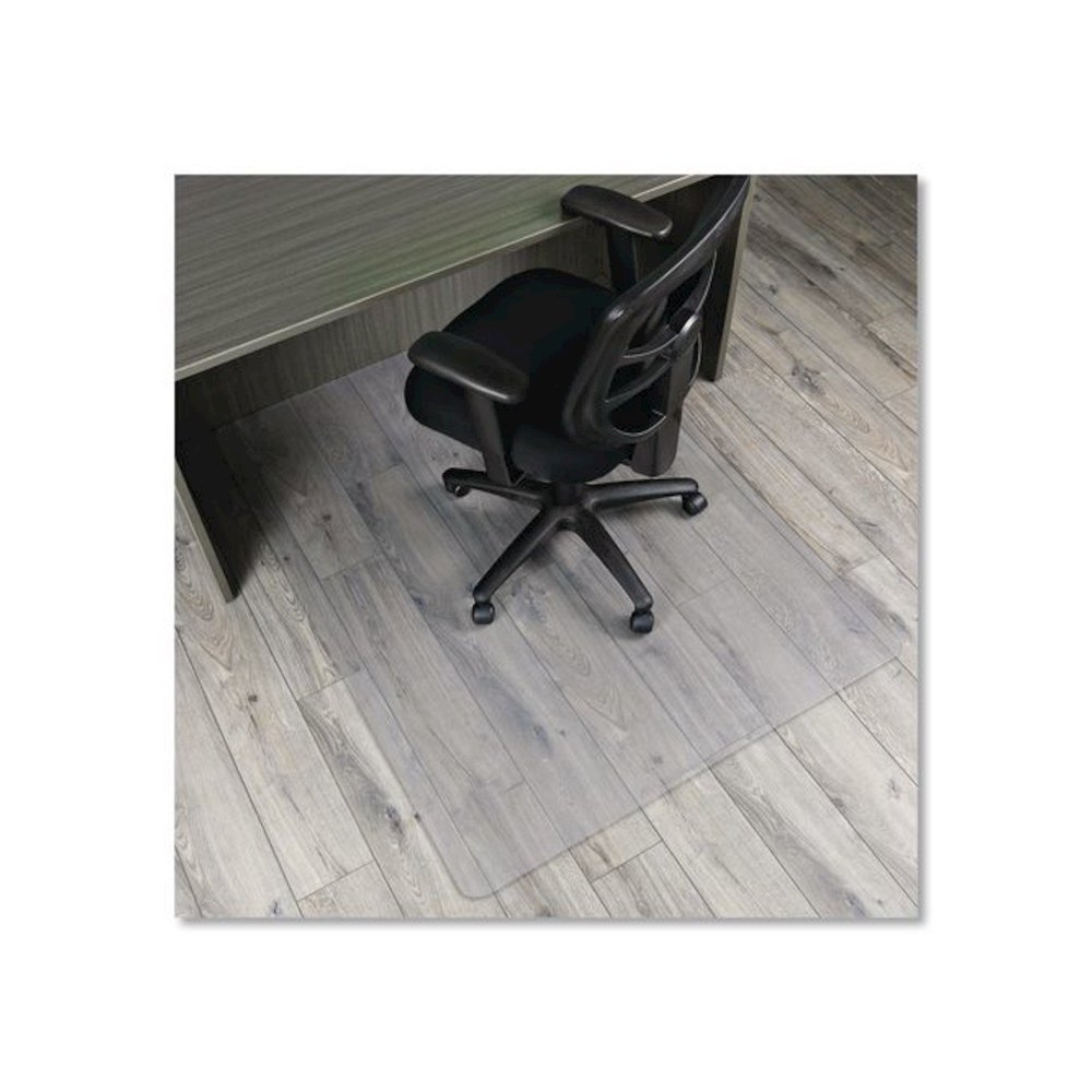 Non-Studded Chair Mat for Hard Floors, Rectangular, Straight Edges, 46" x 60", Clear. Picture 4