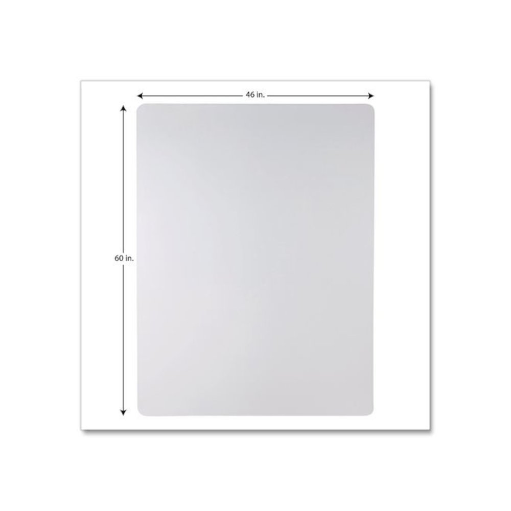 Non-Studded Chair Mat for Hard Floors, Rectangular, Straight Edges, 46" x 60", Clear. Picture 5