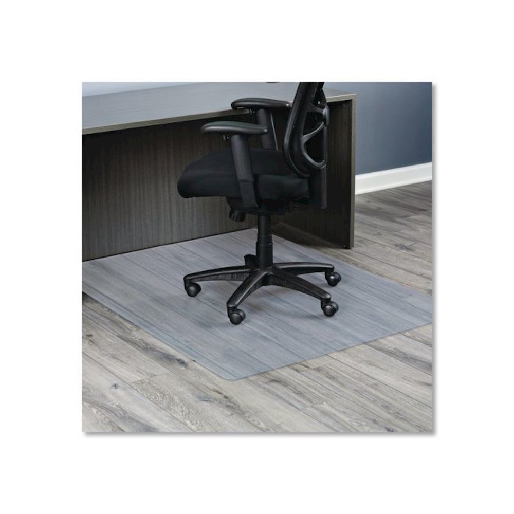 Non-Studded Chair Mat for Hard Floors, Rectangular, Straight Edges, 46" x 60", Clear. Picture 1