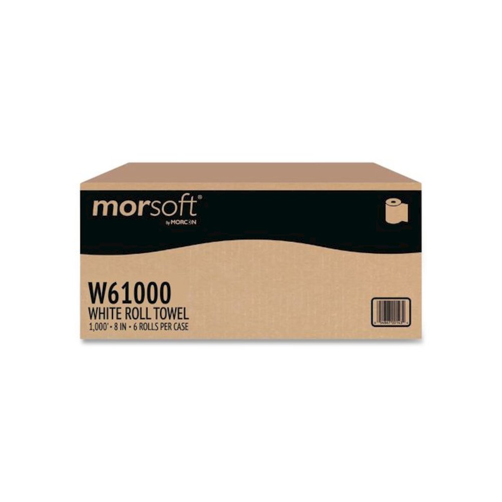Morsoft Universal Roll Towels, 1-Ply, 8" x 1,000 ft, White, 6 Rolls/Carton. Picture 4