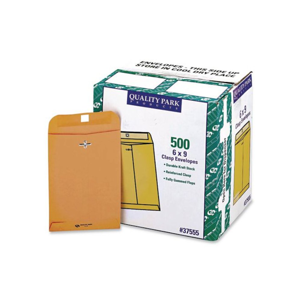Clasp Envelope, 28 lb Bond Weight Kraft, #55, Square Flap, Clasp/Gummed Closure, 6 x 9, Brown Kraft, 500/Carton. Picture 2